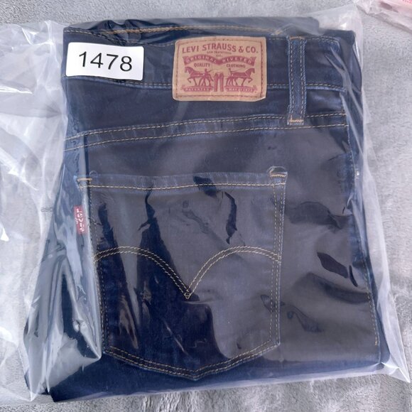 Levi's 314 Shaping Straight Jeans Denim Stretch Mid Rise Women Dark Blue Size 28 - Picture 12 of 12